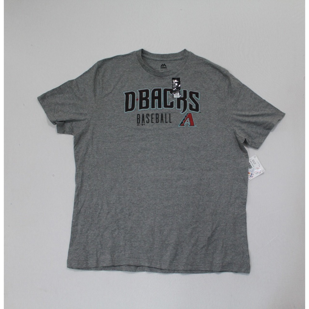 Majestic Arizona Diamondbacks Shirt Mens XXL Gray New MLB D-Backs Logo Tee